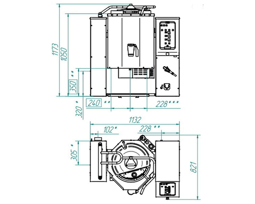 Котел пищеварочный опрокидывающийся Abat КПЭМ-60 ОМ2 с миксером и сливным краном