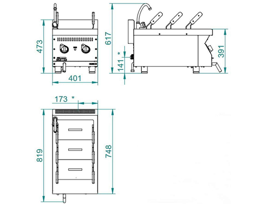 Электроварка Abat ЭВК-40/1Н (GN 1/3)