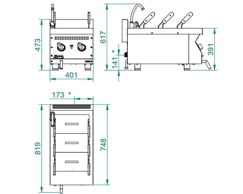 Электроварка Abat ЭВК-40/1Н (GN 1/6)