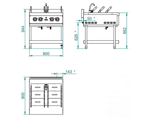 Электроварка Abat ЭВК-90/2П двойная (GN 1/3)