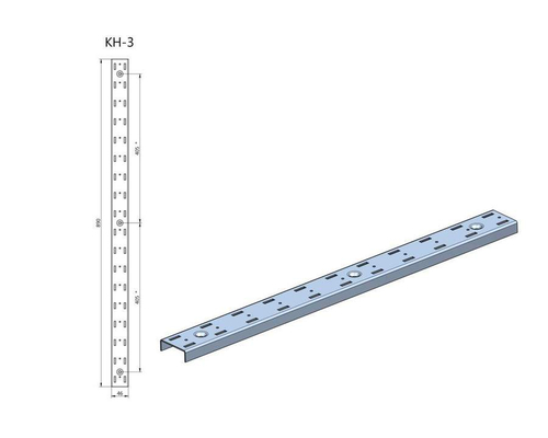 Кронштейн настенный КН-3 (890 мм) комплект (2 шт)