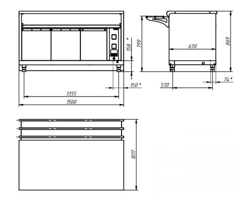 Прилавок для горячих напитков HOT-LINE ПГН-70Х-01