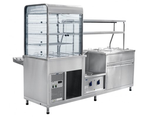 Прилавок-витрина холодильный ПВХМ-70КМУ (цвет ''дуб'', витрина слева)