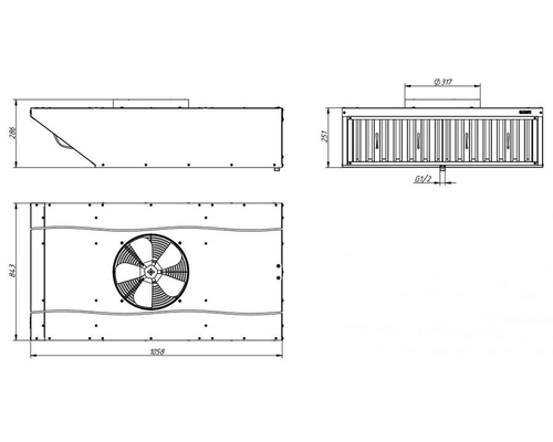Зонт вытяжной встраиваемый Abat ЗВВ-800 для ПКА 6-1/1, 10-1/1, 20-1/1