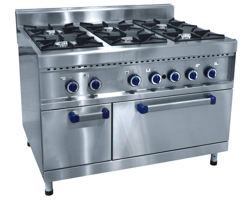 Газовая плита 6-конфорочная Abat ПГК-69ЖШ газовая духовка, нерж.