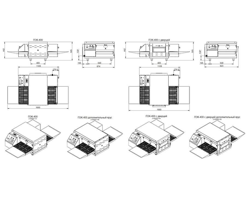 Конвейерная печь для пиццы Abat ПЭК-400 с дверцей