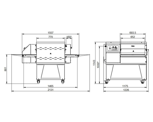Конвейерная печь для пиццы Abat ПЭК-600 (доп.модуль) с дверцей