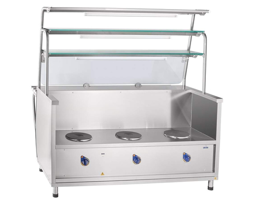 Мармит 1-х блюд ПМЭС-70Т-01 (3 конфорки, 3 полки, подсветка)