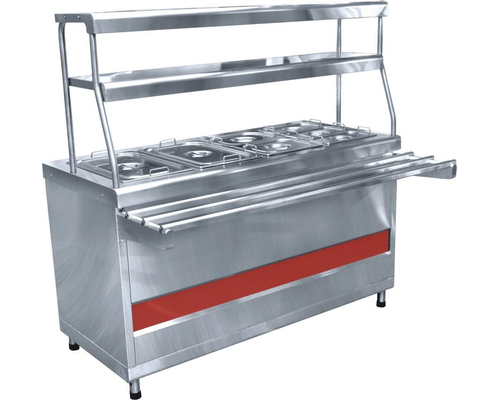 Мармит 2-х блюд ПМЭС-70КМ-80 (две полки, подсветка, с гастроемкостями)