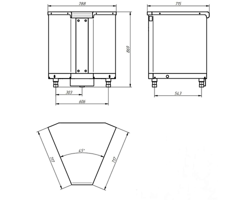 Модуль поворотный Hot-Line МП-45Х-01 (угол внутренний)