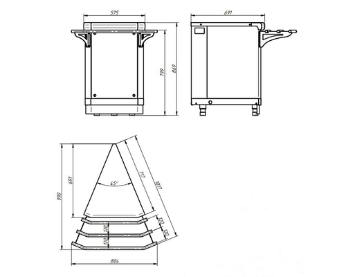 Модуль поворотный Hot-Line МП-45Х (угол внешний)