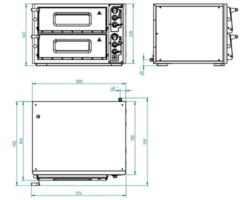 Печь для пиццы Abat ПЭП-4х2
