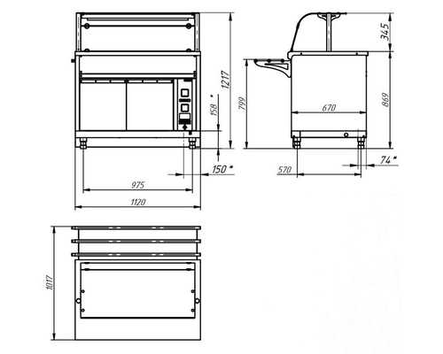 Прилавок для горячих напитков HOT-LINE ПГН-70Х-02