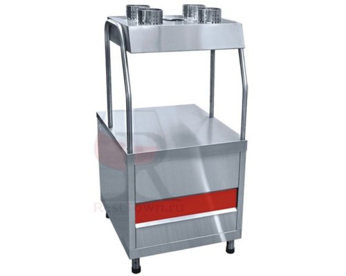 Прилавок для столовых приборов ПСП-70КМ (630 мм., нерж. стаканы)