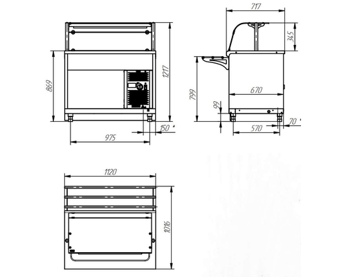Прилавок-витрина холодильный HOT-LINE ПВВ(Н)-70Х-04-НШ