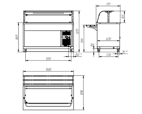 Прилавок-витрина холодильный HOT-LINE ПВВ(Н)-70Х-05-НШ