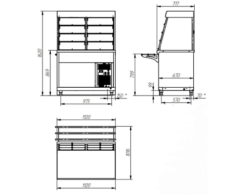 Прилавок-витрина холодильный HOT-LINE ПВВ(Н)-70Х-С-02-НШ