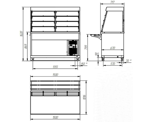 Прилавок-витрина холодильный HOT-LINE ПВВ(Н)-70Х-С-03-НШ
