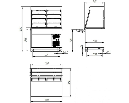 Прилавок-витрина холодильный HOT-LINE ПВВ(Н)-70Х-С-НШ