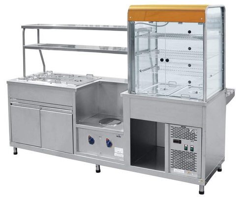 Прилавок-витрина холодильный ПВХМ-70КМУ мармитный универсальный (цвет ''красное золото'')