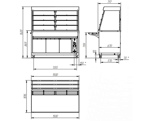 Прилавок-витрина тепловой HOT-LINE ПВТ-70Х-01