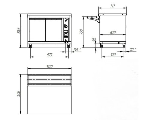 Прилавок-витрина тепловой HOT-LINE ПВТ-70Х-02