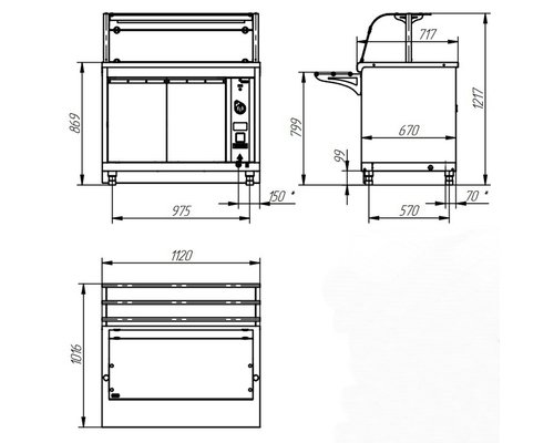 Прилавок-витрина тепловой HOT-LINE ПВТ-70Х-04