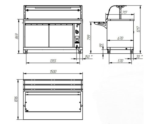 Прилавок-витрина тепловой HOT-LINE ПВТ-70Х-05