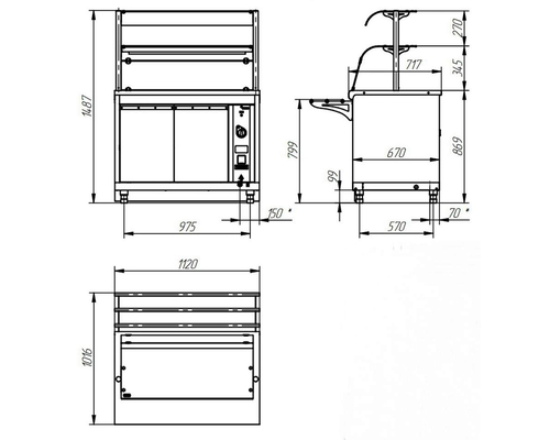 Прилавок-витрина тепловой HOT-LINE ПВТ-70Х-06