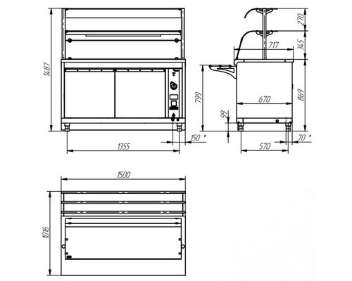 Прилавок-витрина тепловой HOT-LINE ПВТ-70Х-07