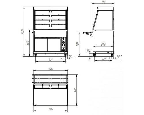 Прилавок-витрина тепловой HOT-LINE ПВТ-70Х