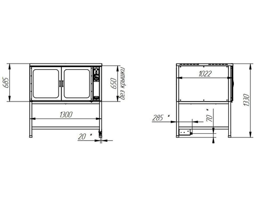 Расстоечная камера Abat ШРТ-6ЭШ-01 с подставкой и крышкой