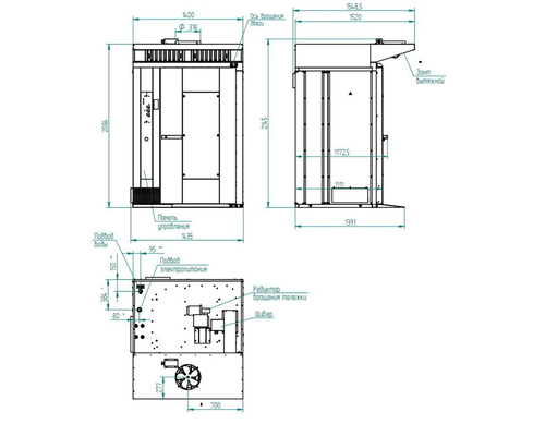 Ротационный пекарский шкаф Abat РПШ-16-2/1Л (с тележкой ТШГ-16-2/1)