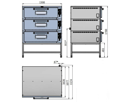 Шкаф пекарский электрический Abat ЭШП-3-01