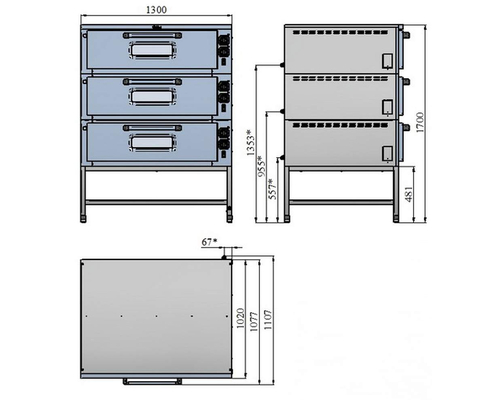 Шкаф пекарский электрический Abat ЭШП-3