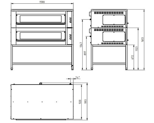 Шкаф пекарский подовый Abat ЭШП-2-01КП 3EN Super