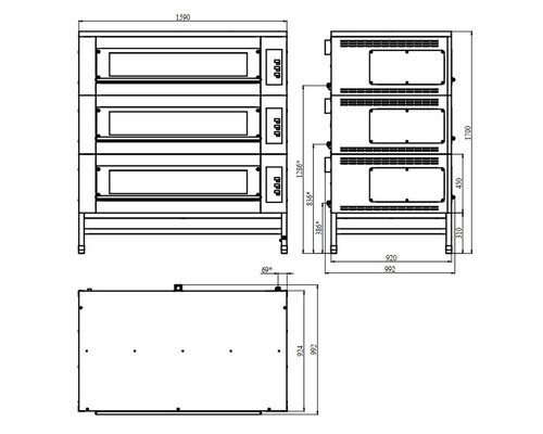 Шкаф пекарский подовый Abat ЭШП-3-01КП 3EN Super