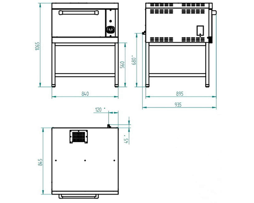 Шкаф жарочный газовый Abat ШЖГ-1, краш. подставка, эмалированная духовка