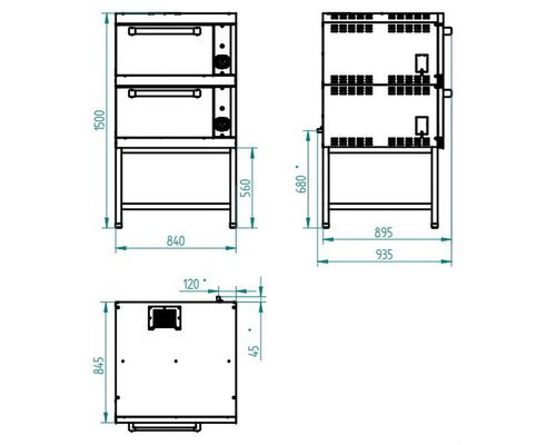 Шкаф жарочный газовый Abat ШЖГ-2, краш. подставка, эмалированная духовка