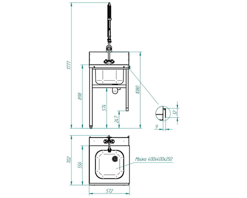 Стол предмоечный СПМП-6-0