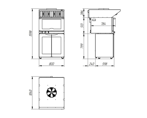 Зонт вытяжной встраиваемый Abat ЗВВ-4-6/4 для КЭП-4