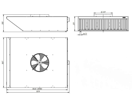 Зонт вытяжной встраиваемый Abat ЗВВ-6-6/4П с пароконденсатором