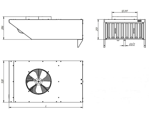 Зонт вытяжной встраиваемый Abat ЗВВ-700 для ПКА6-1/2П