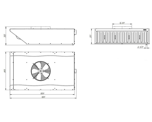 Зонт вытяжной встраиваемый Abat ЗВВ-900 для ПКА-20-1/1