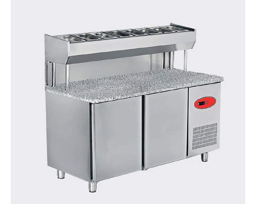 Холодильный стол для пиццы и салатов Fornazza (с гранитной столешницей, 2 двери, 300 л)