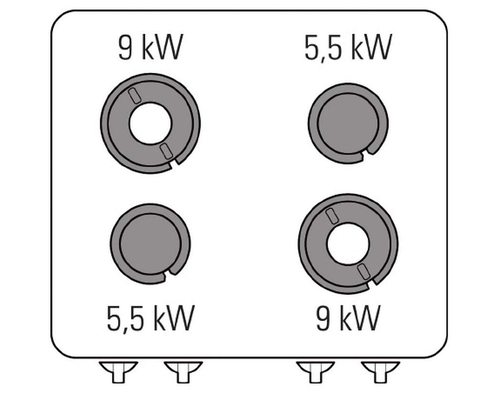 Плита газовая 4-конфорочная 900 серии Tecnoinox PCG8FG9