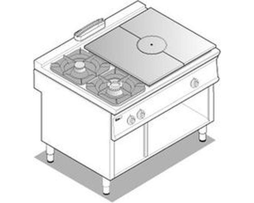 Плита газовая комбинированная 900 серии Tecnoinox PCPG12FG9