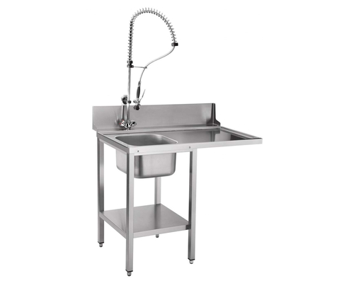 Стол предмоечный СПМФ-7-1 для фронтальной посудомоечной машины (1160х690 мм) душ-стойка