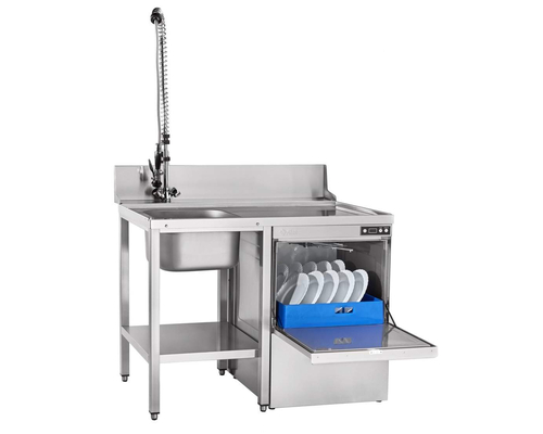 Стол предмоечный СПМФ-7-1 для фронтальной посудомоечной машины (1160х690 мм) душ-стойка