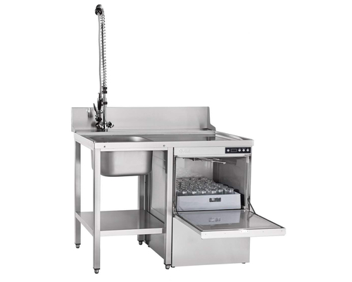 Стол предмоечный СПМФ-7-1 для фронтальной посудомоечной машины (1160х690 мм) душ-стойка